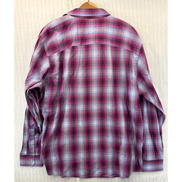 Michael Kors Mens Button Shirt Sz XXL Pink Plaid Long-Slv Classic Preppy BizCasu - Picture 5 of 10